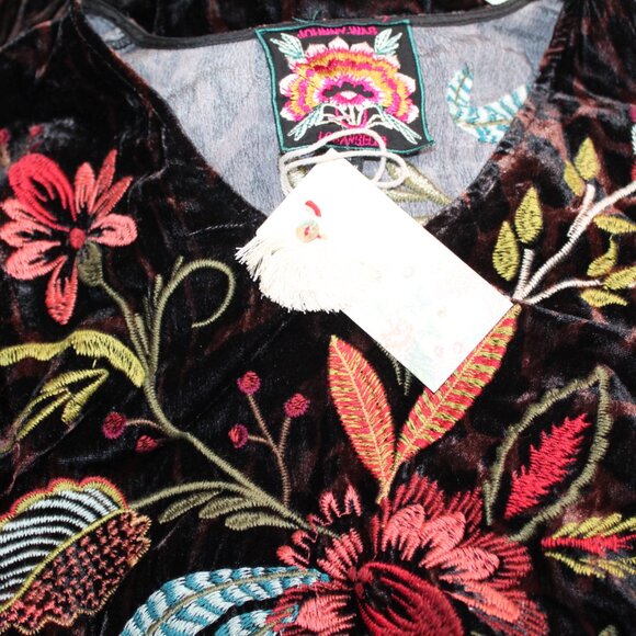 NWT Johnny Was Workshop JWLA Biya Embroidered Velvet Isabella Tiered Dress - Picture 10 of 10